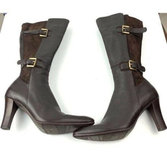 Fitzwell boots size 5.5 leather suede pointy toe - Picture 2 of 8